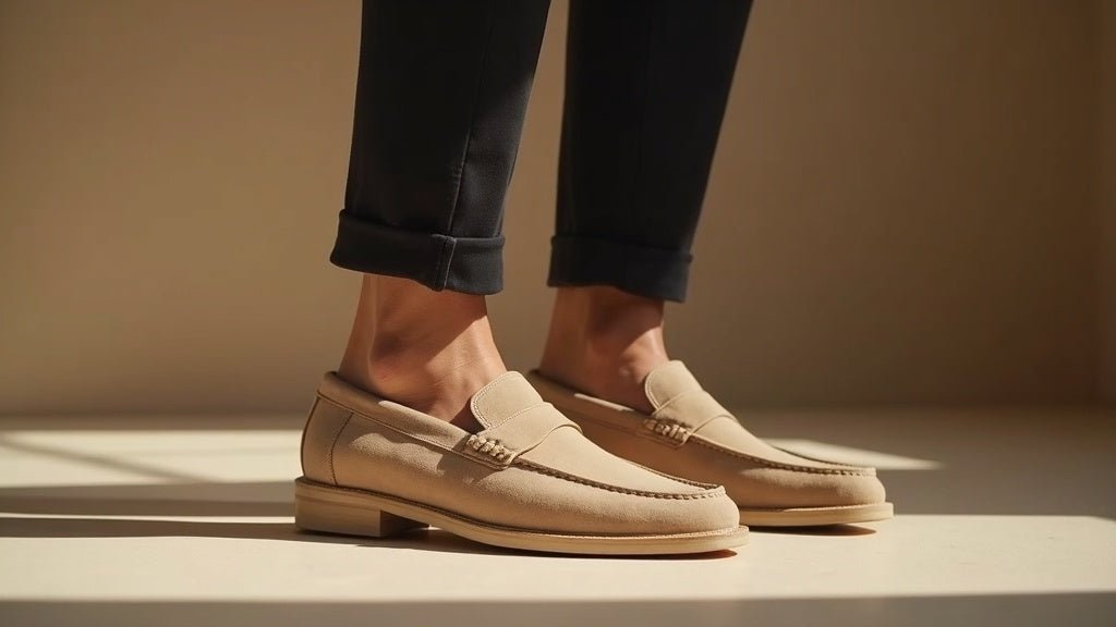 Light suede loafers for men: hot-weather office style without overheating - Pierre Cabot