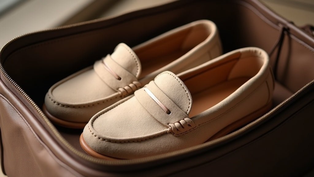 Light suede loafers for men: how to pack them in a carry-on without crushing the shape - Pierre Cabot