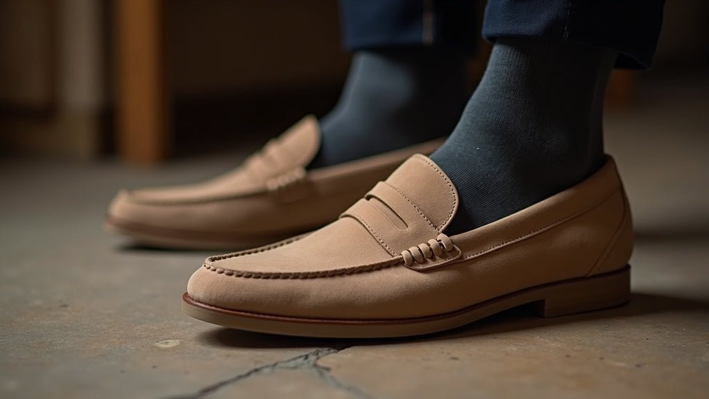 Men’s penny loafers suede: no-show socks or lightweight socks for the best fit? - Pierre Cabot