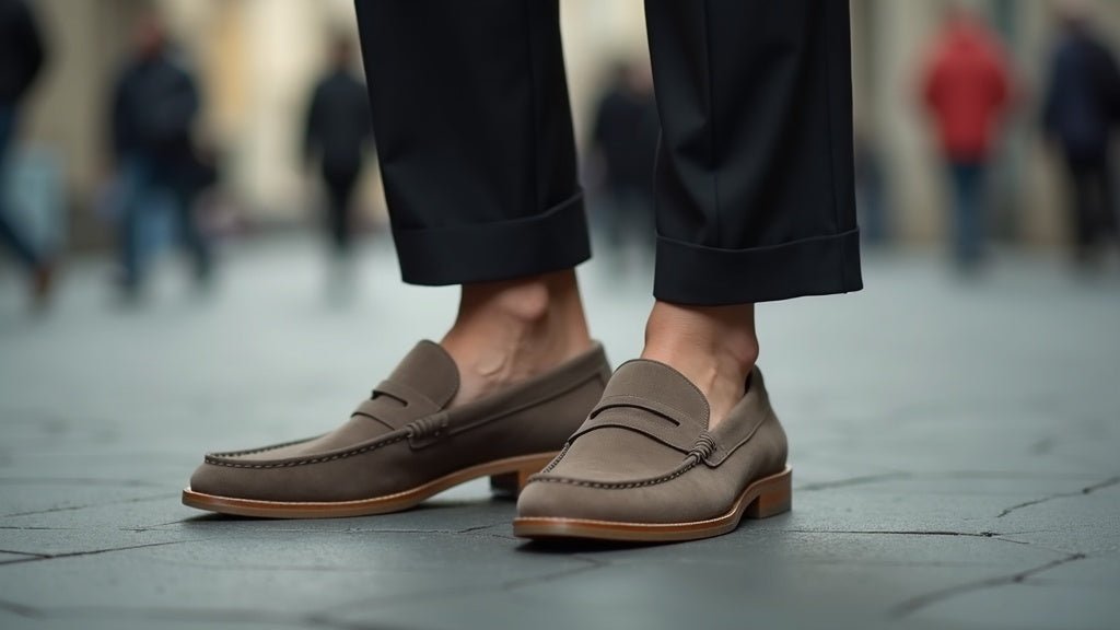 Taupe suede loafers for men: how to keep them looking structured during commuting days - Pierre Cabot