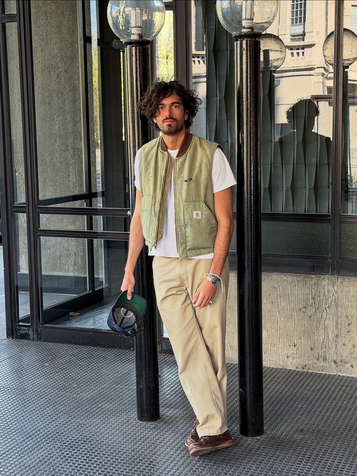 Alessandro Negri photographed for Dart Magazine, full outfit including Pierre Cabot loafers.